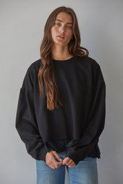 Lace Landing Cotton Pullover in Black - product photo 3