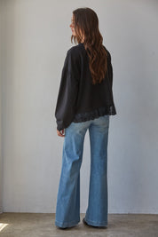 Lace Landing Cotton Pullover in Black - product photo 4