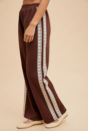 Lace Track Straight Leg Pants in Dark Brown - product photo 4