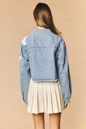 Lacework Cropped Denim Jacket - Westly
