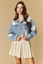 Lacework Cropped Denim Jacket - Westly