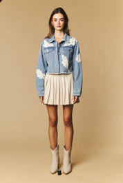 Lacework Cropped Denim Jacket - Westly