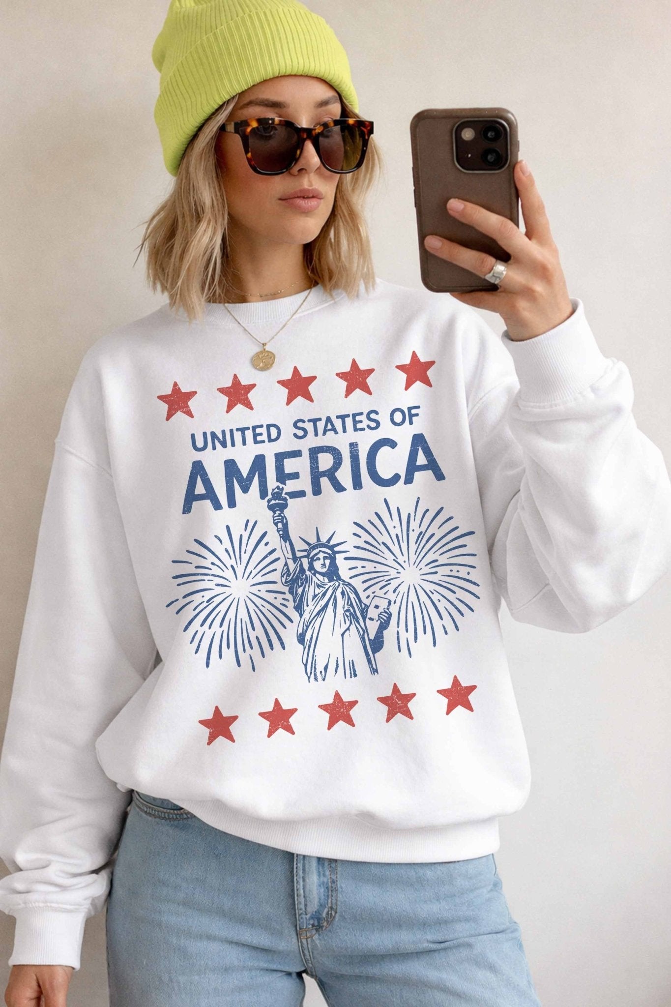 Lady Liberty USA Oversized Graphic Sweatshirt - Westly