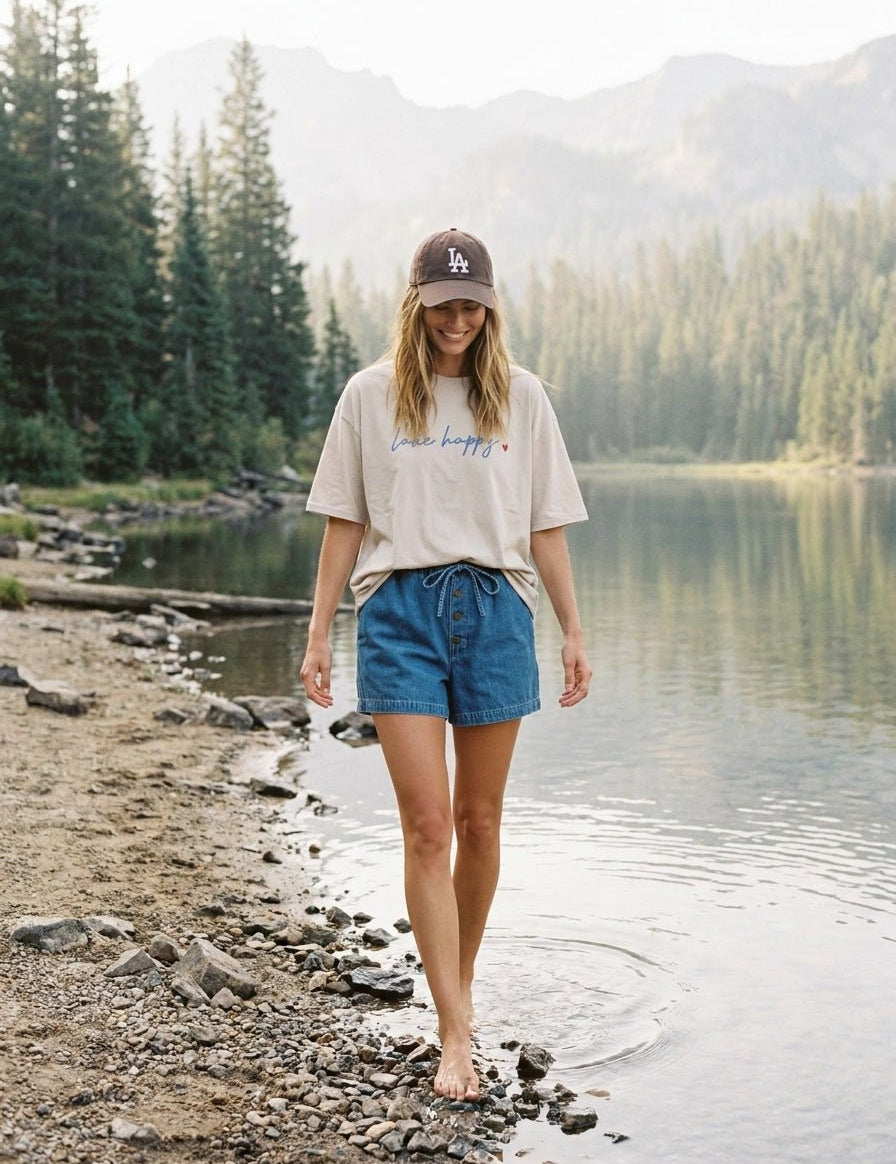 Lake Happy Oversized Graphic Tee - Westly