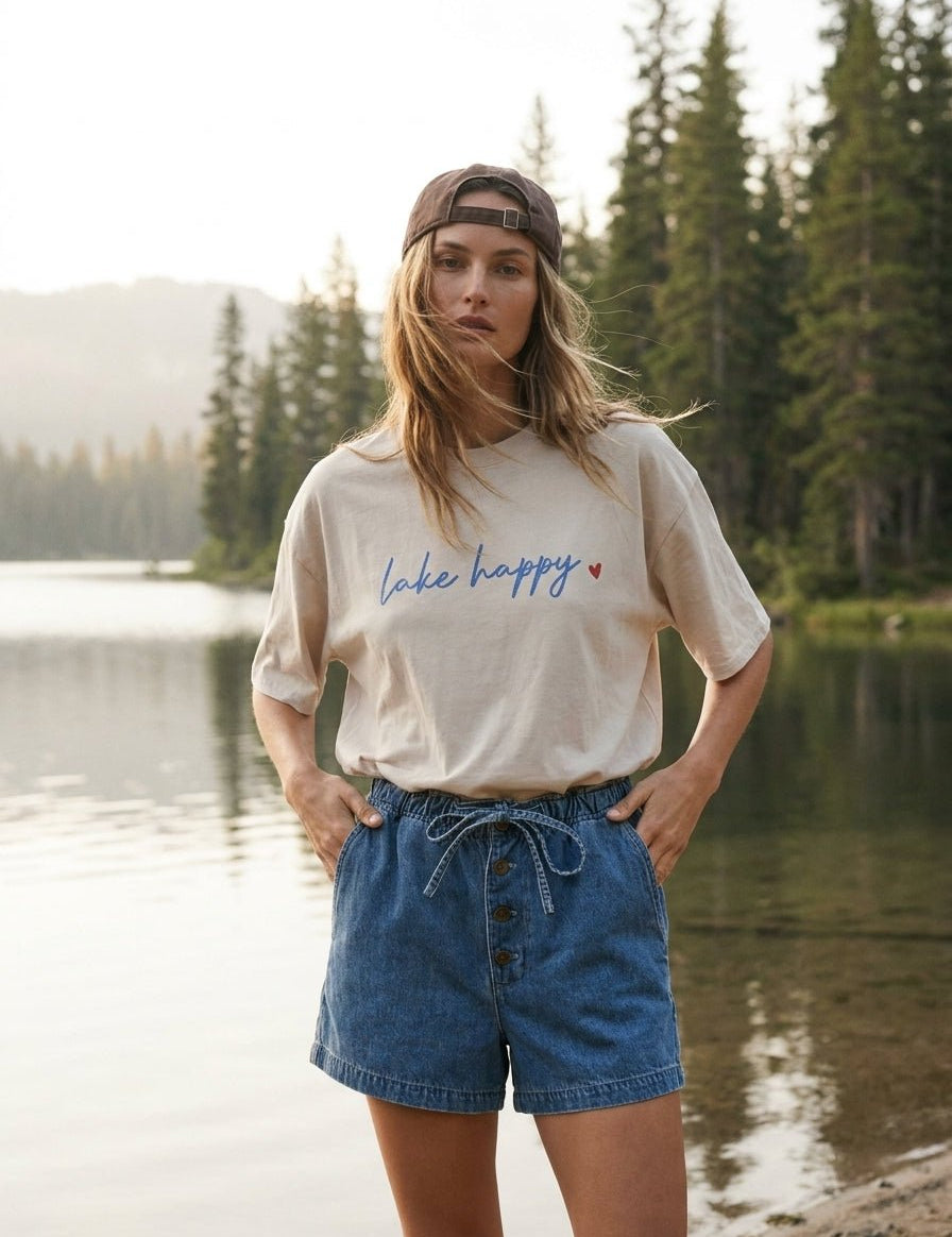 Lake Happy Oversized Graphic Tee - Westly