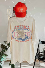 Land Of The Free Oversized Graphic Tee - Westly