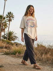 Land Of The Free Oversized Graphic Tee - Westly