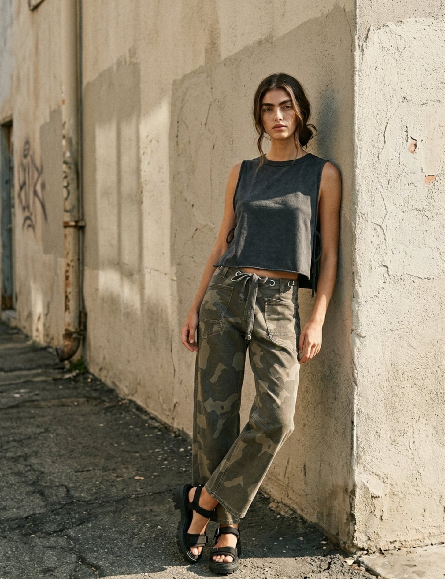 Landon Camouflage Pants with Belt - Westly