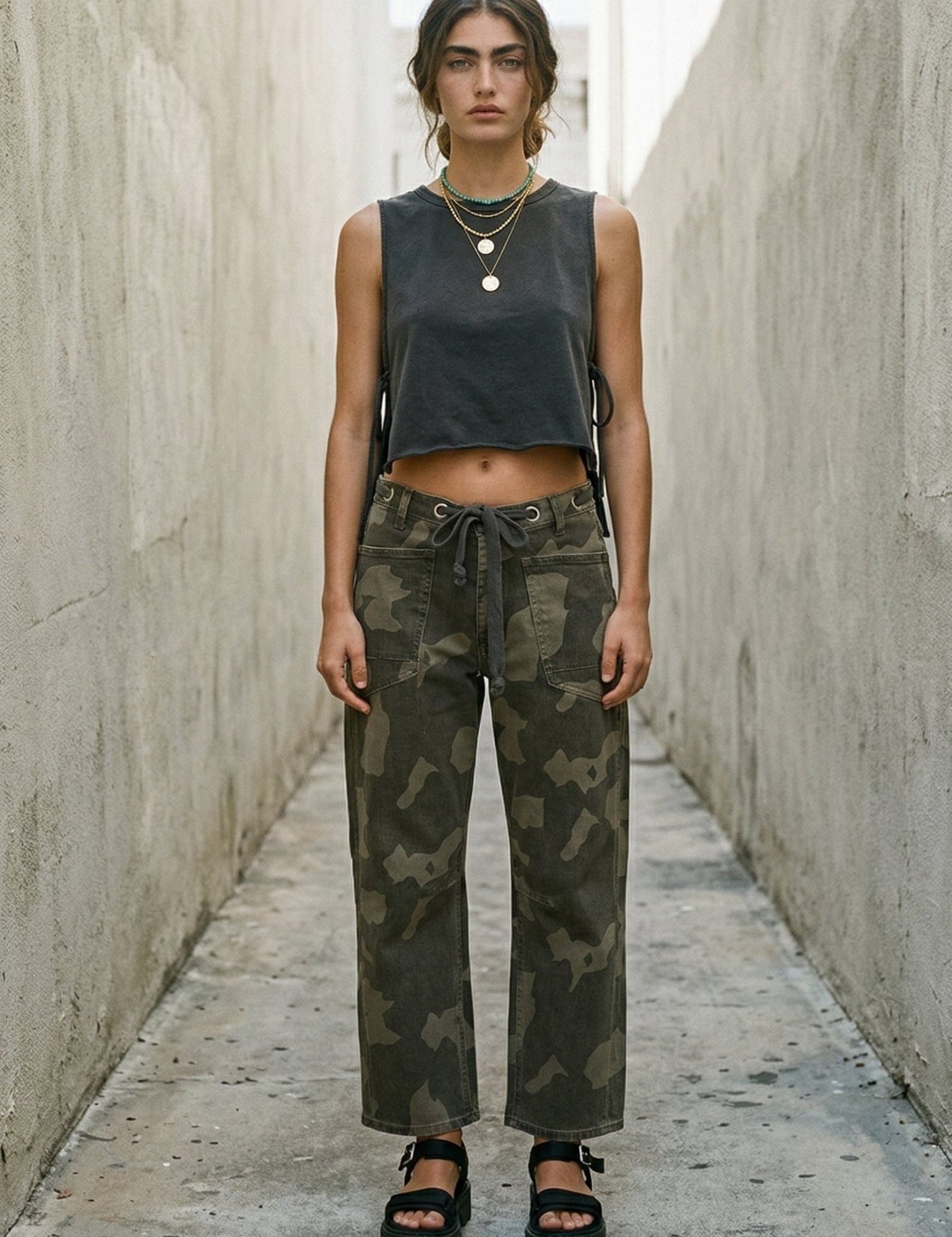 Landon Camouflage Pants with Belt - Westly