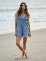 Lany Stitch Detail Denim Romper - Westly