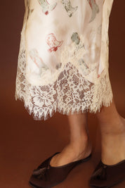 Laredo Cowboy Boot Lace Midi Skirt - Ecru