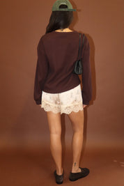 Laredo Cowboy Boot Lace Shorts - Ecru