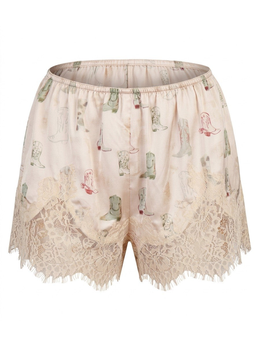 Laredo Cowboy Boot Lace Shorts - Ecru