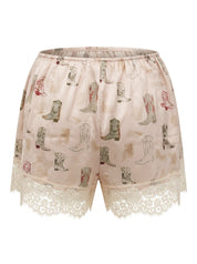 Laredo Cowboy Boot Lace Shorts - Ecru