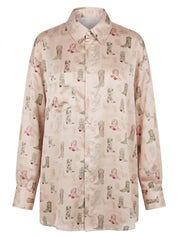 Laredo Cowboy Boot Print Shirt - Ecru