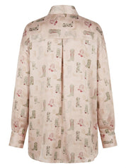 Laredo Cowboy Boot Print Shirt - Ecru