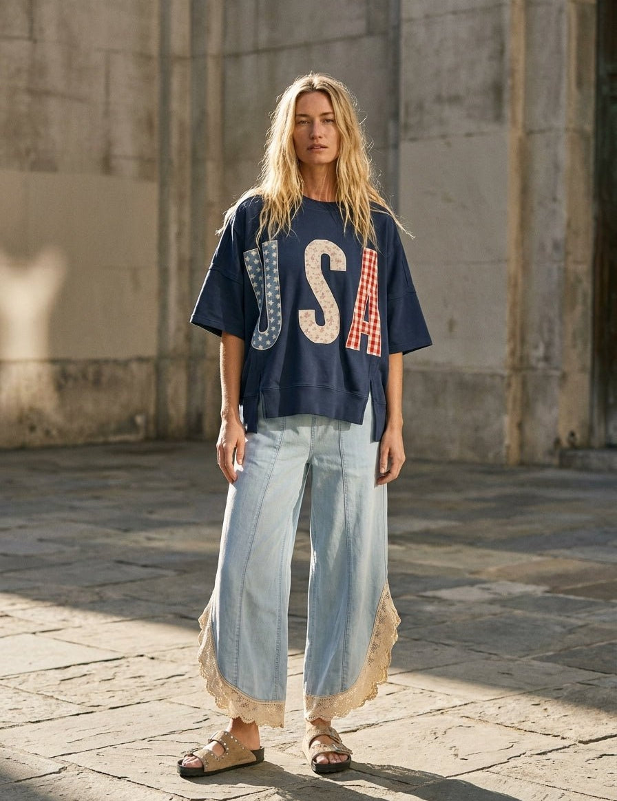 Larkin USA Oversized Top - Westly