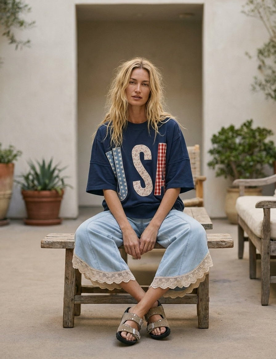Larkin USA Oversized Top - Westly
