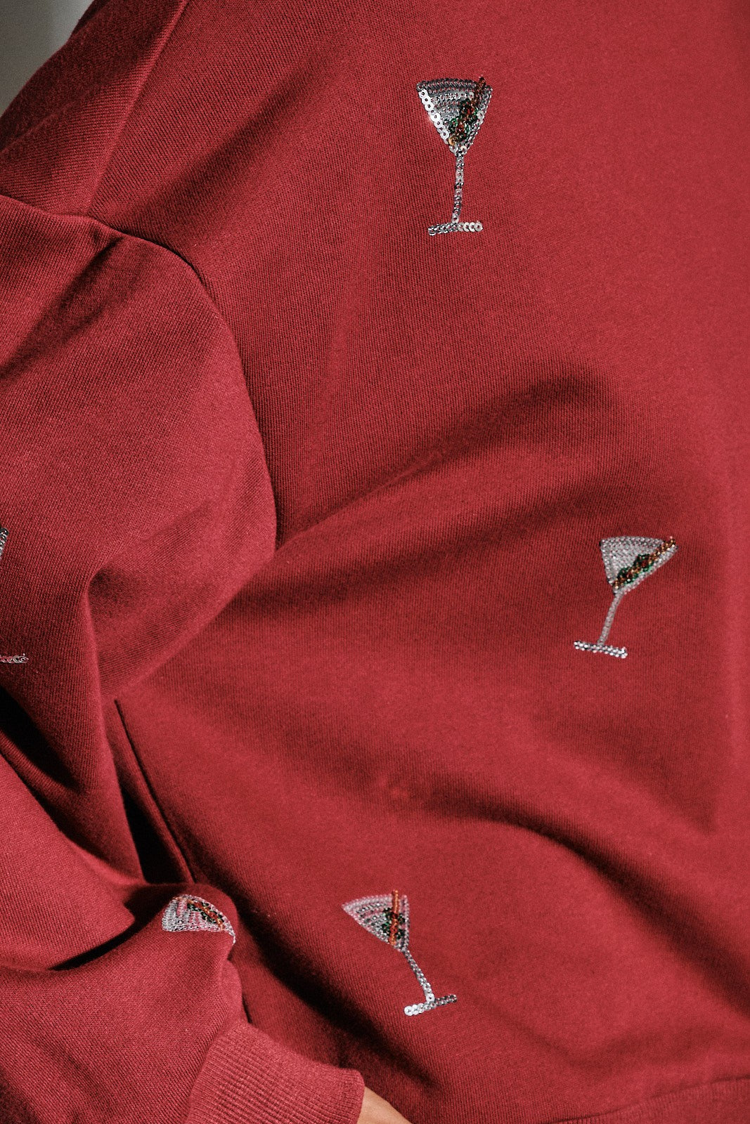 Last Call Martini Crewneck Sweatshirt in Burgundy - product photo 5