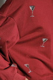 Last Call Martini Crewneck Sweatshirt in Burgundy - product photo 5