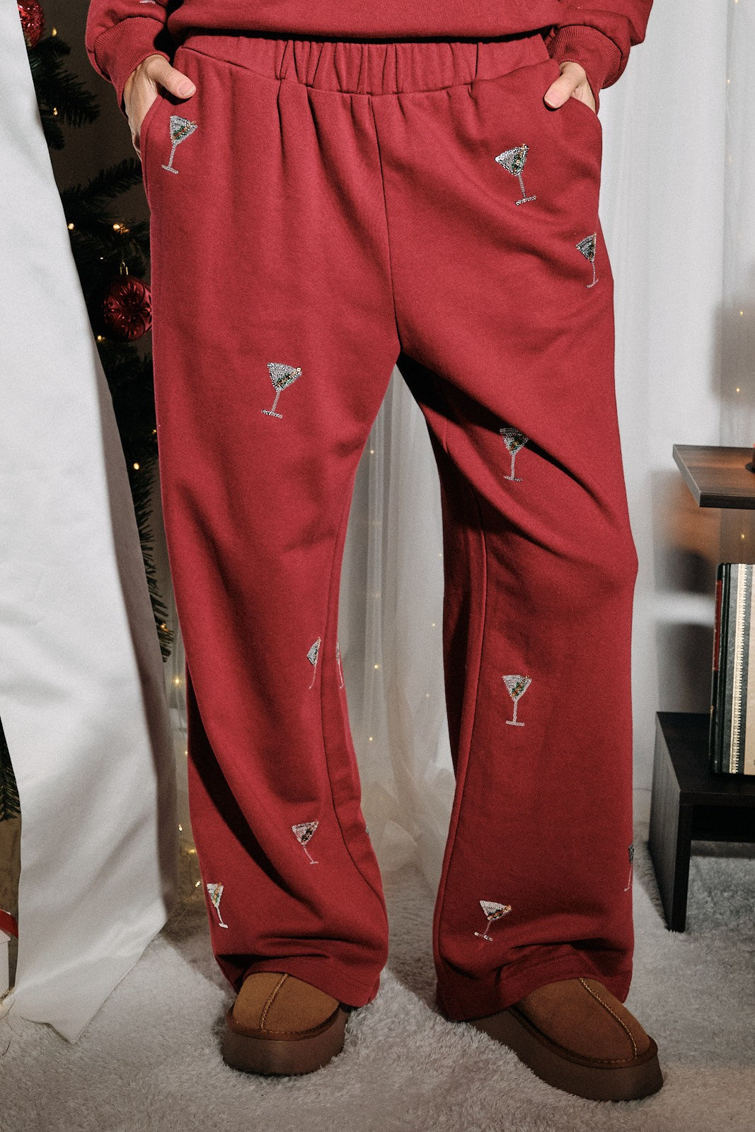 Last Call Martini Lounge Pants in Burgundy - product photo 2