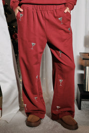 Last Call Martini Lounge Pants in Burgundy - product photo 2