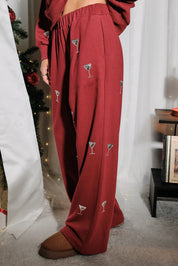 Last Call Martini Lounge Pants in Burgundy - product photo 3