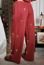 Last Call Martini Lounge Pants in Burgundy - product photo 4