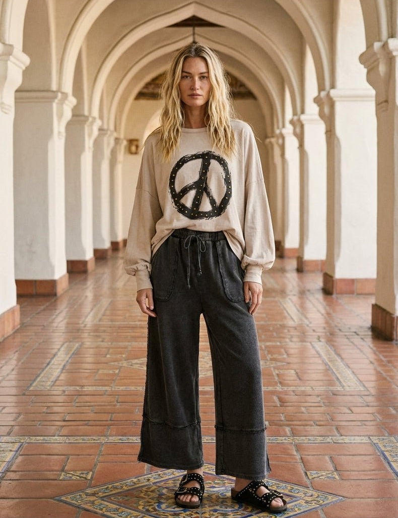 Laurel Mineral Washed Palazzo Pants - Westly