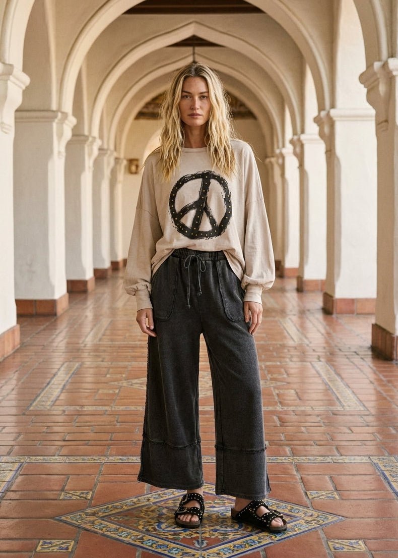 Laurel Mineral Washed Palazzo Pants - Westly