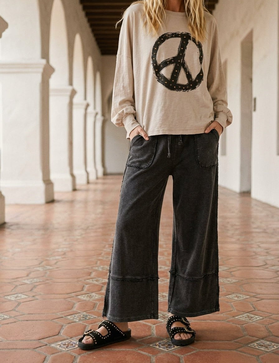 Laurel Mineral Washed Palazzo Pants - Westly