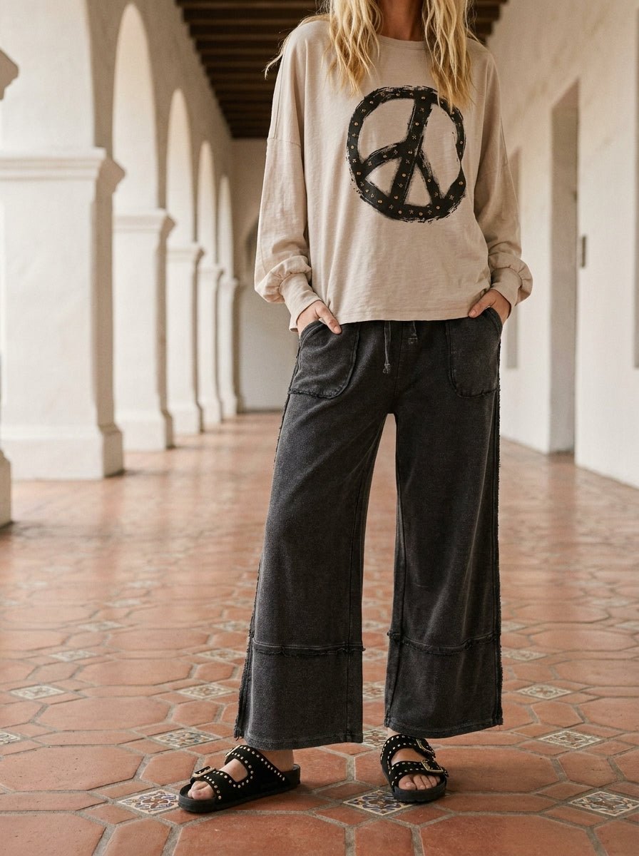 Laurel Mineral Washed Palazzo Pants - Westly