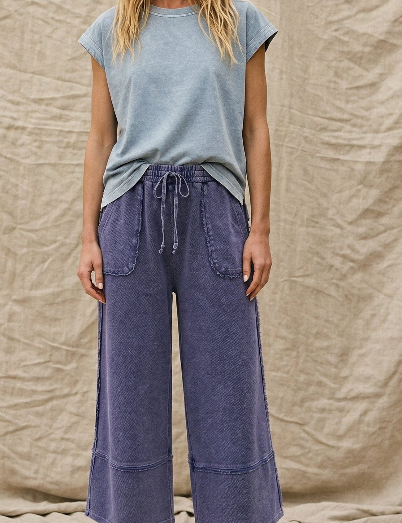 Laurel Mineral Washed Palazzo Pants - Westly