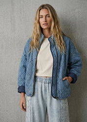 Layla Woven Denim Cotton Medium Washed Jacket - Westly