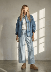 Layla Woven Denim Cotton Medium Washed Jacket - Westly