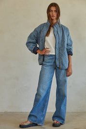 Layla Woven Denim Cotton Medium Washed Jacket - Westly