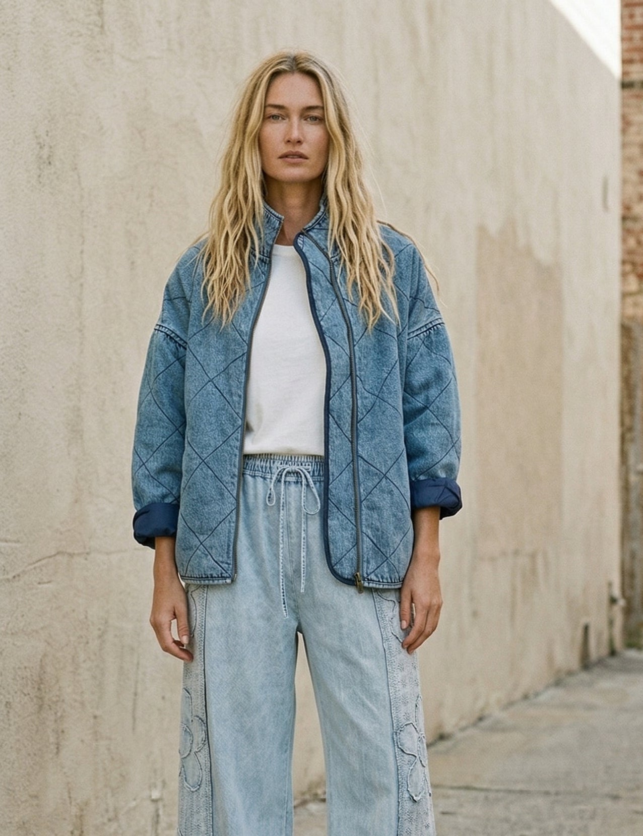 Layla Woven Denim Cotton Medium Washed Jacket - Westly