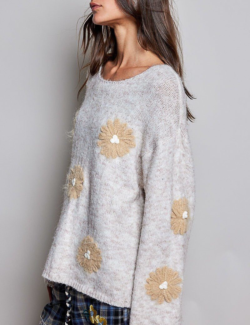 Lazy Daisy Floral Embroidered Sweater - Westly