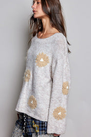 Lazy Daisy Floral Embroidered Sweater - Westly