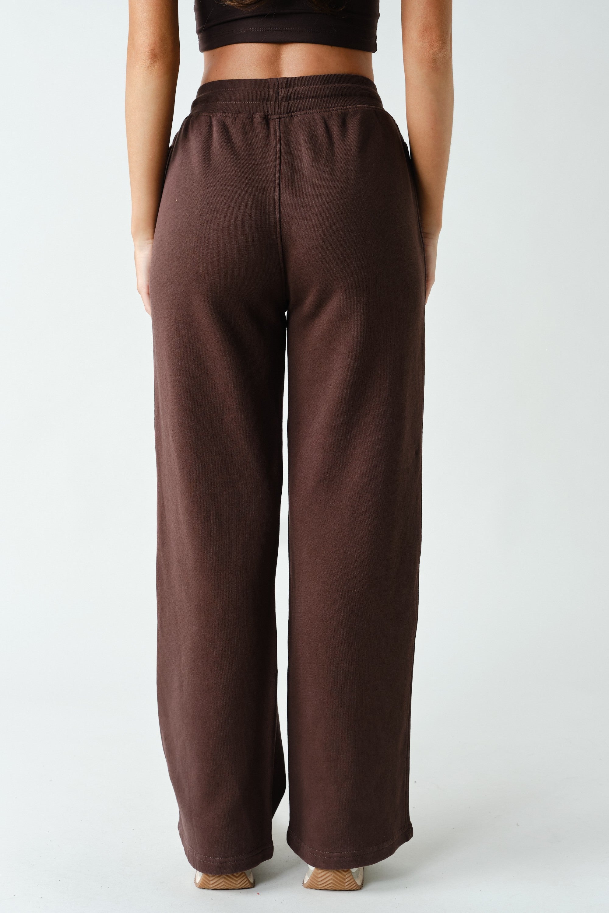 Lazy River Washed Wide Leg Sweatpants in Coffee Bean, photo 3