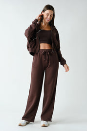 Lazy River Washed Wide Leg Sweatpants in Coffee Bean, photo 5