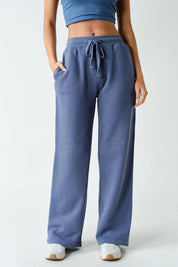 Lazy River Washed Wide Leg Sweatpants in Ocean, photo 1