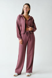 Lazy River Washed Wide Leg Sweatpants in Rosewood, photo 5