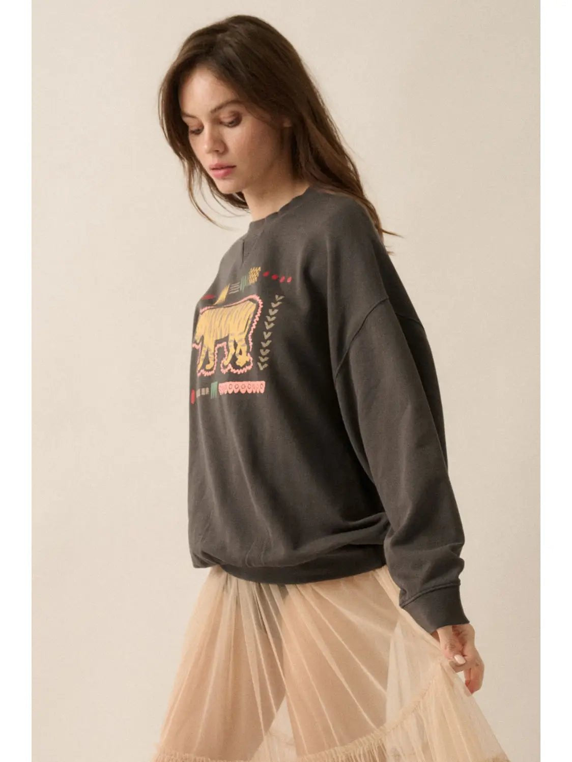 Le Tigre Oversized Graphic Sweatshirt - Westly