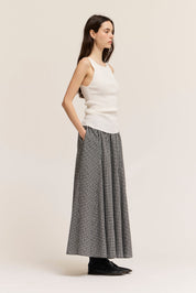 Ledgerline Plaid Panel Midi Skirt in Black, photo 3