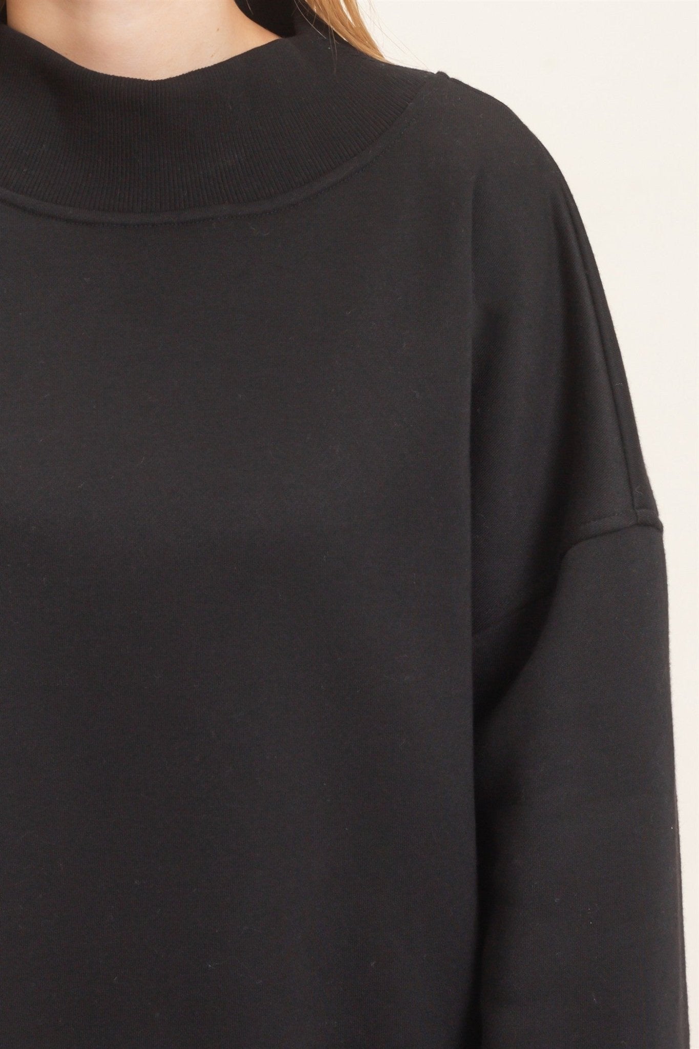 Leeway Washed Mock Neck Sweatshirt - Westly