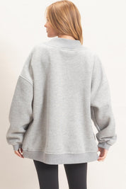 Leeway Washed Mock Neck Sweatshirt - Westly