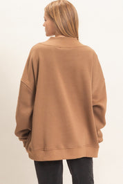 Leeway Washed Mock Neck Sweatshirt - Westly