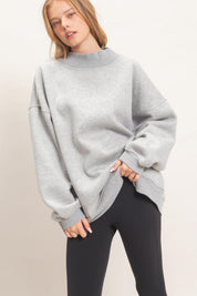 Leeway Washed Mock Neck Sweatshirt - Westly