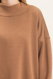 Leeway Washed Mock Neck Sweatshirt - Westly